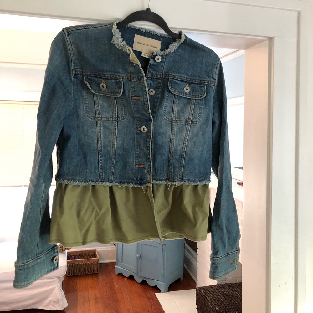 Anthropology cropped Jean jacket XS